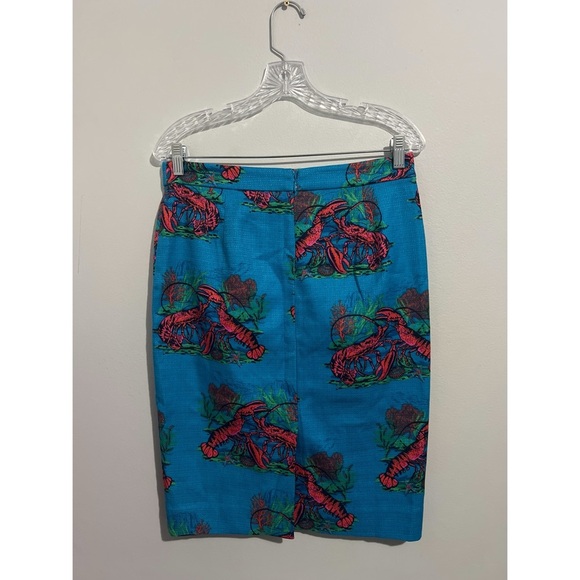 J.Crew Skirt Women’s Size 4 No. 2 Pencil Lobster Print Grasscloth AO728 - Picture 4 of 14